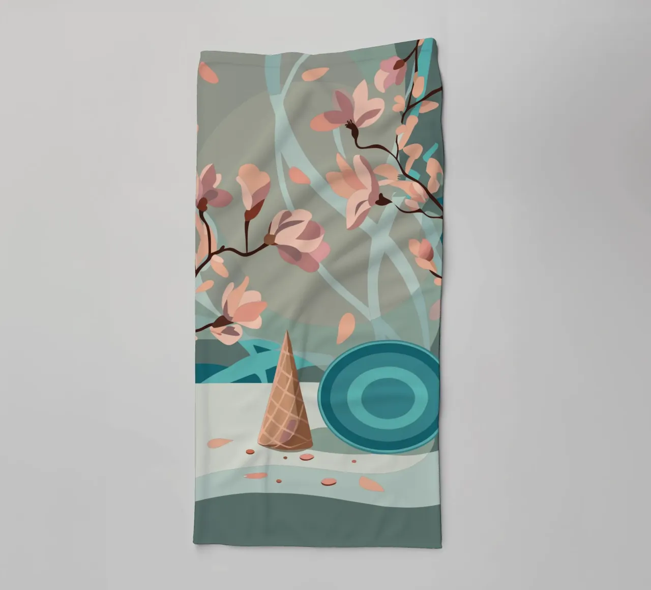Ramita de flores toalla de baño de HAPPY SHOP