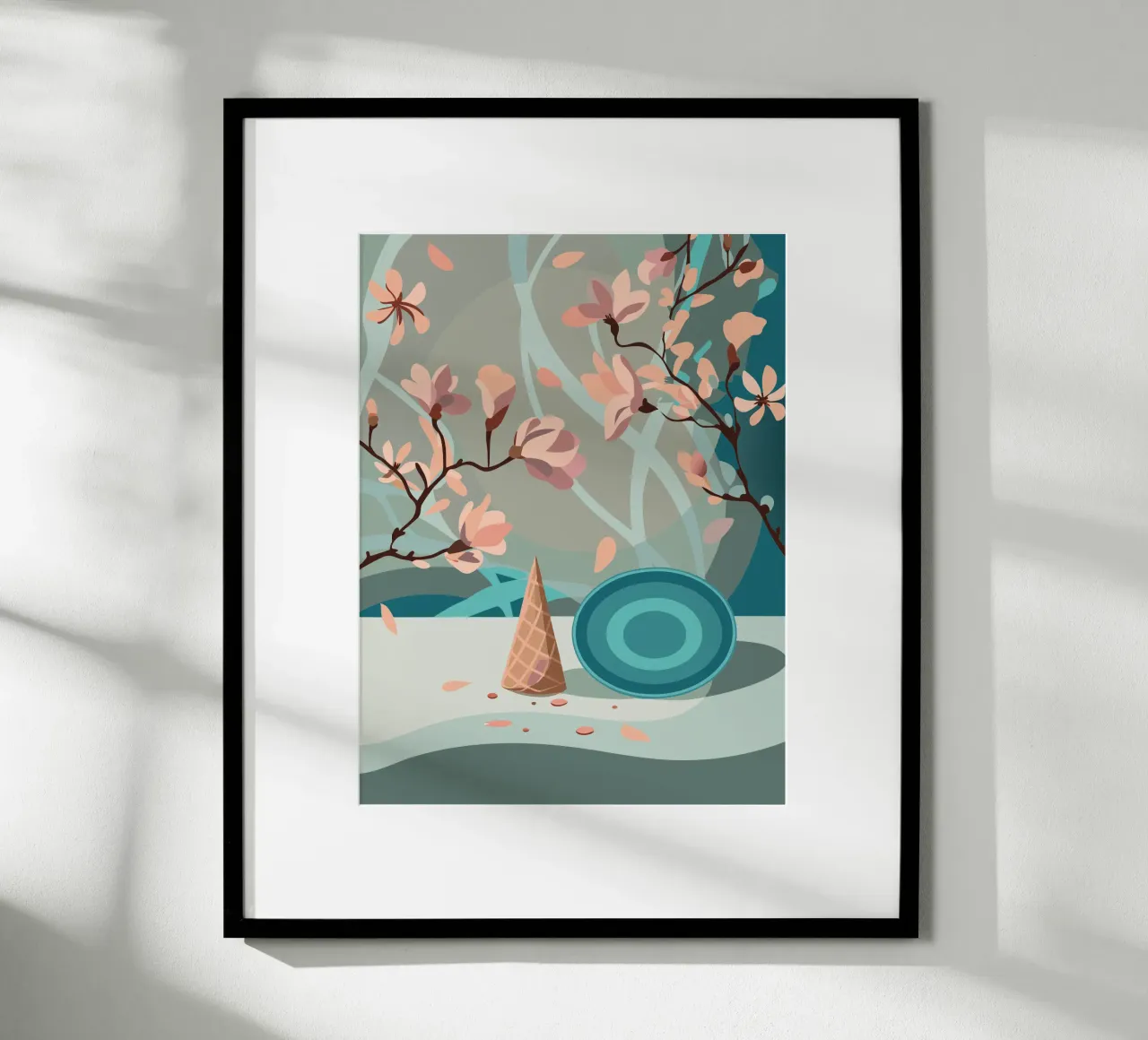 Ramoscello di fiori poster con telaio in alluminio da HAPPY SHOP