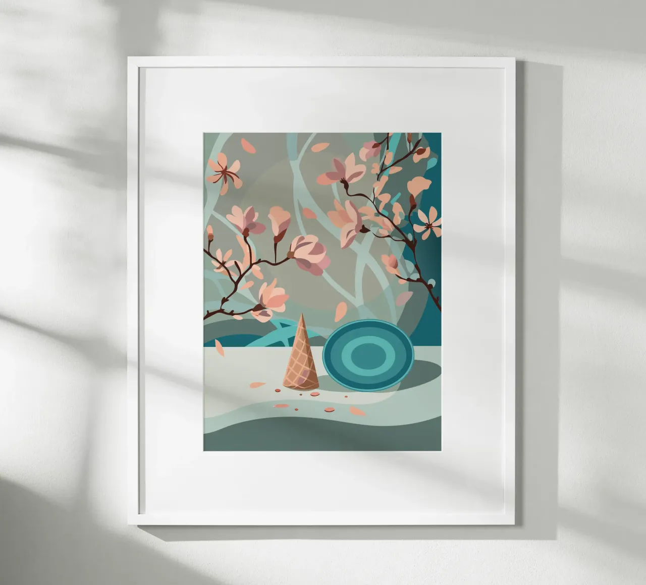 Ramoscello di fiori poster con telaio in alluminio da HAPPY SHOP