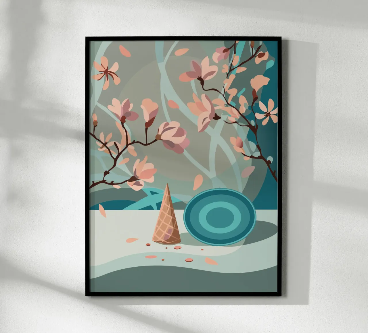Ramoscello di fiori poster con telaio in alluminio da HAPPY SHOP
