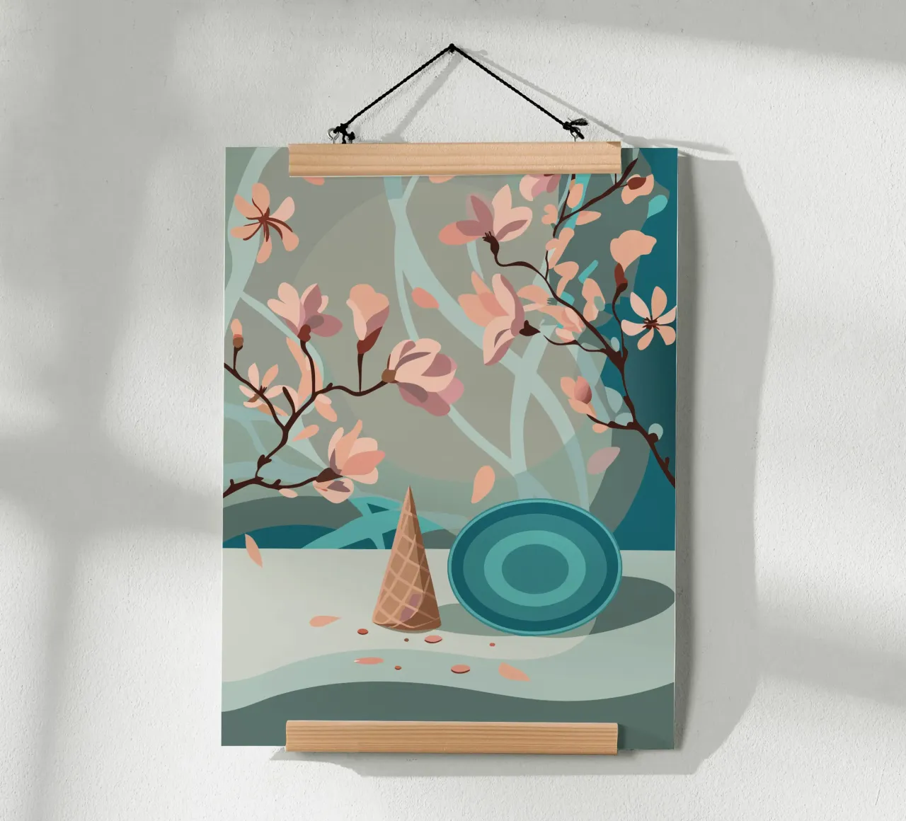 Ramoscello di fiori poster con telaio in alluminio da HAPPY SHOP
