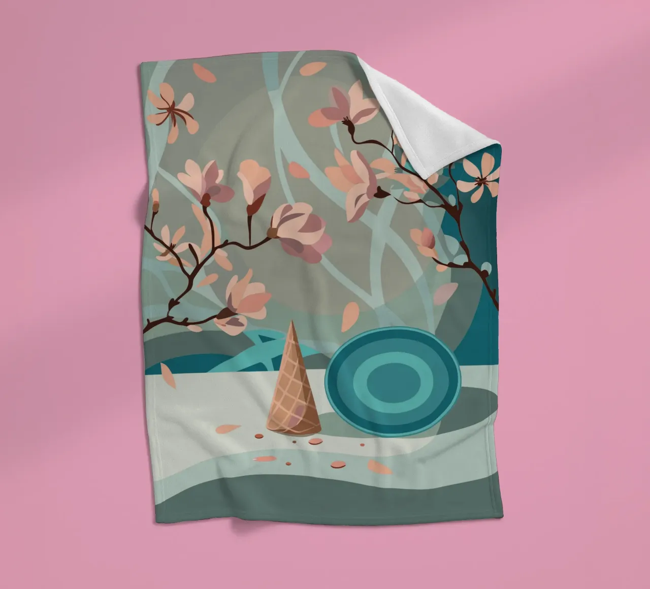 Ramoscello di fiori coperta in pile da HAPPY SHOP
