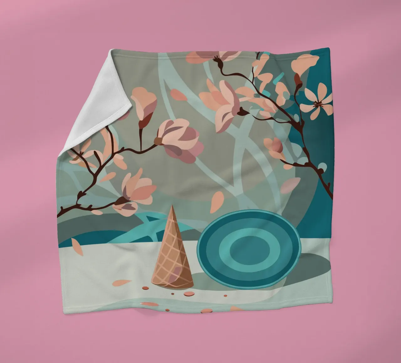 Ramoscello di fiori coperta in pile da HAPPY SHOP