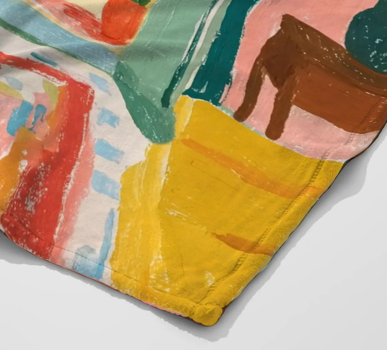 Mediterranean view of the sea fleece blanket by Carinaprint