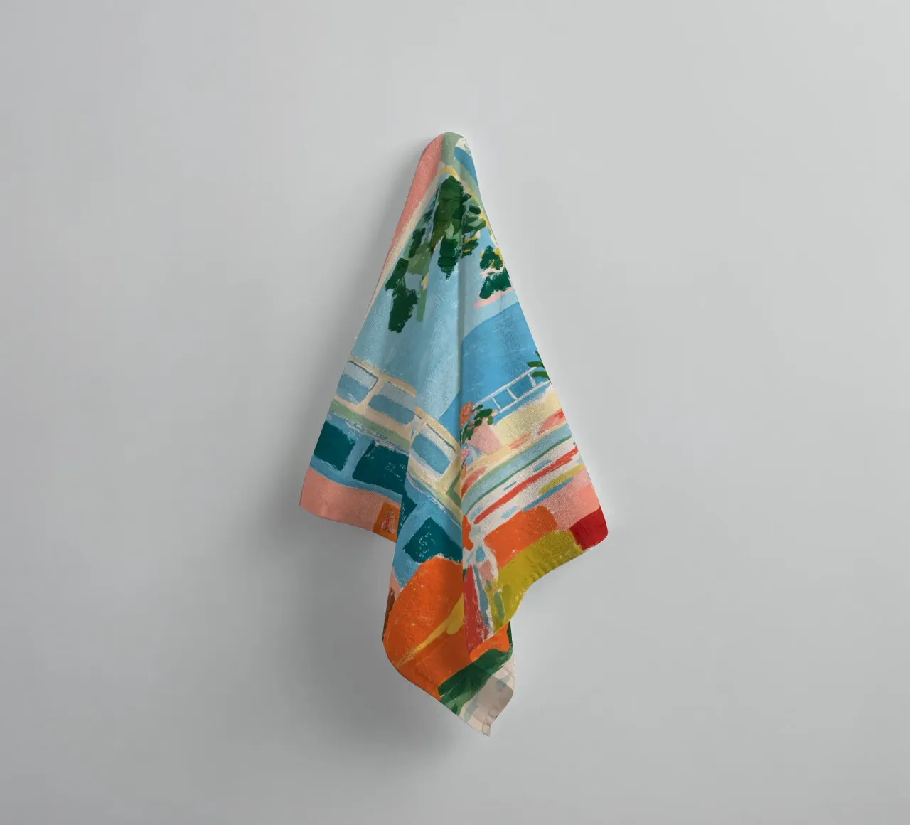 Mediterranean view of the sea towel by Carinaprint