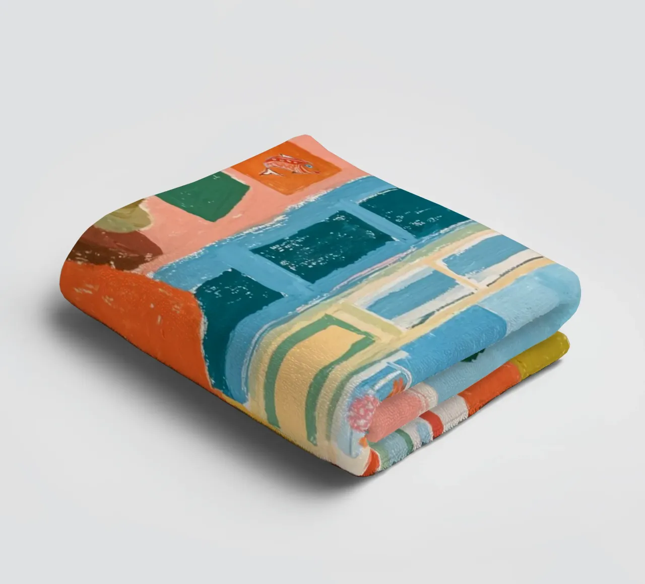 Mediterranean view of the sea towel by Carinaprint