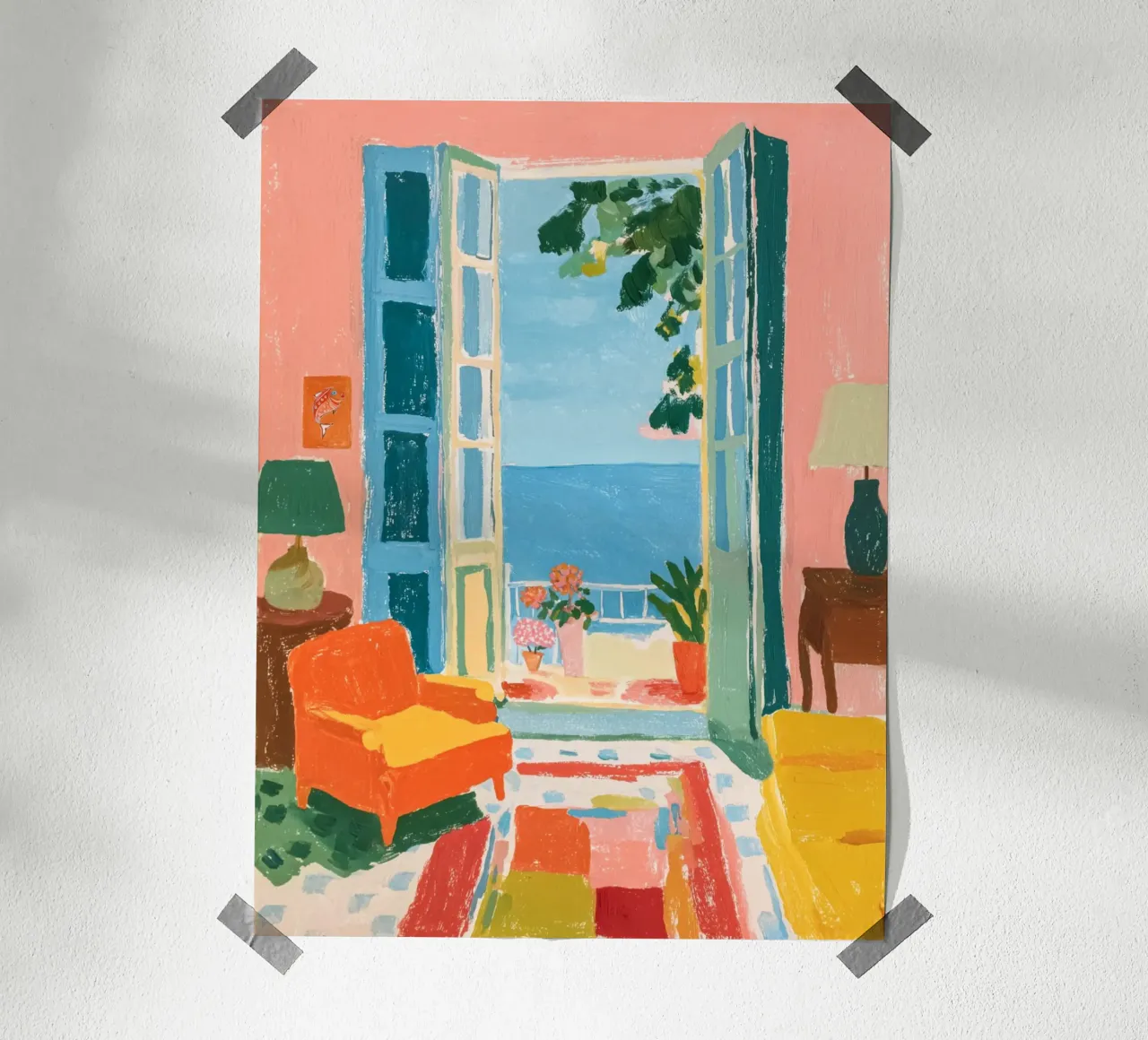Mediterranean view of the sea hahnemühle by Carinaprint