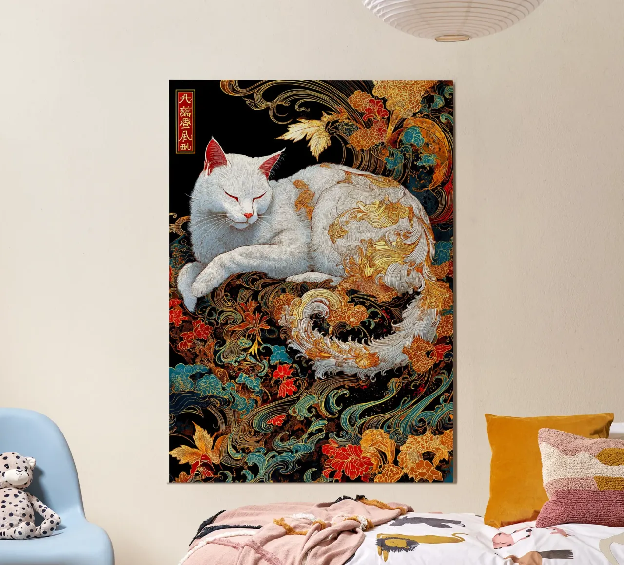 Gatto Ukiyo-e poster con telaio in alluminio da Fleur de Lys