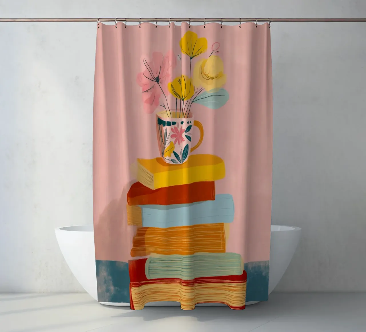 In Bloom Between the Lines tenda da doccia da Clara August