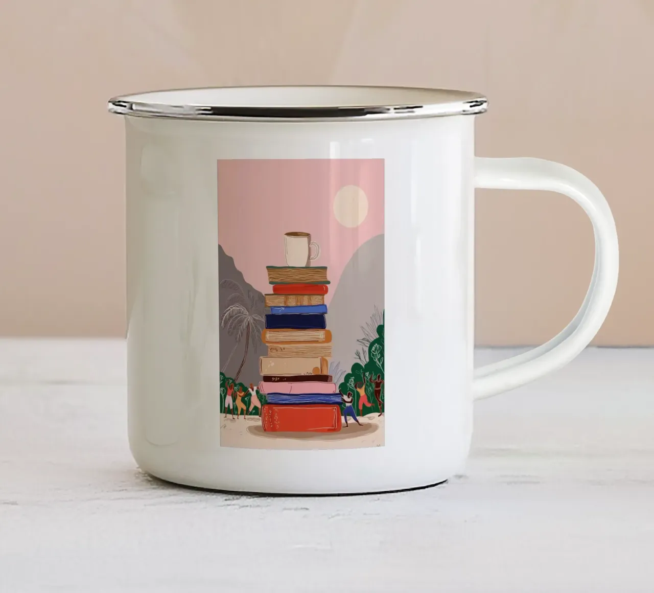 The Book Tower tazza in smalto da Clara August