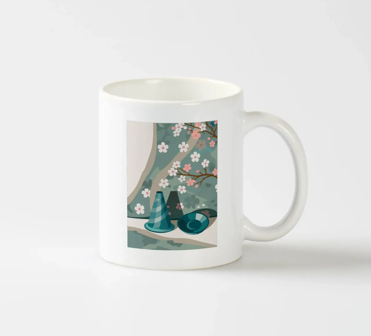 Ramoscello di fiori tazza in ceramica da HAPPY SHOP