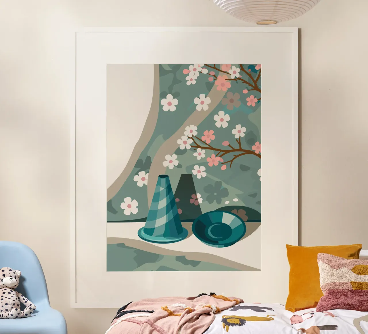 Ramoscello di fiori poster con telaio in alluminio da HAPPY SHOP