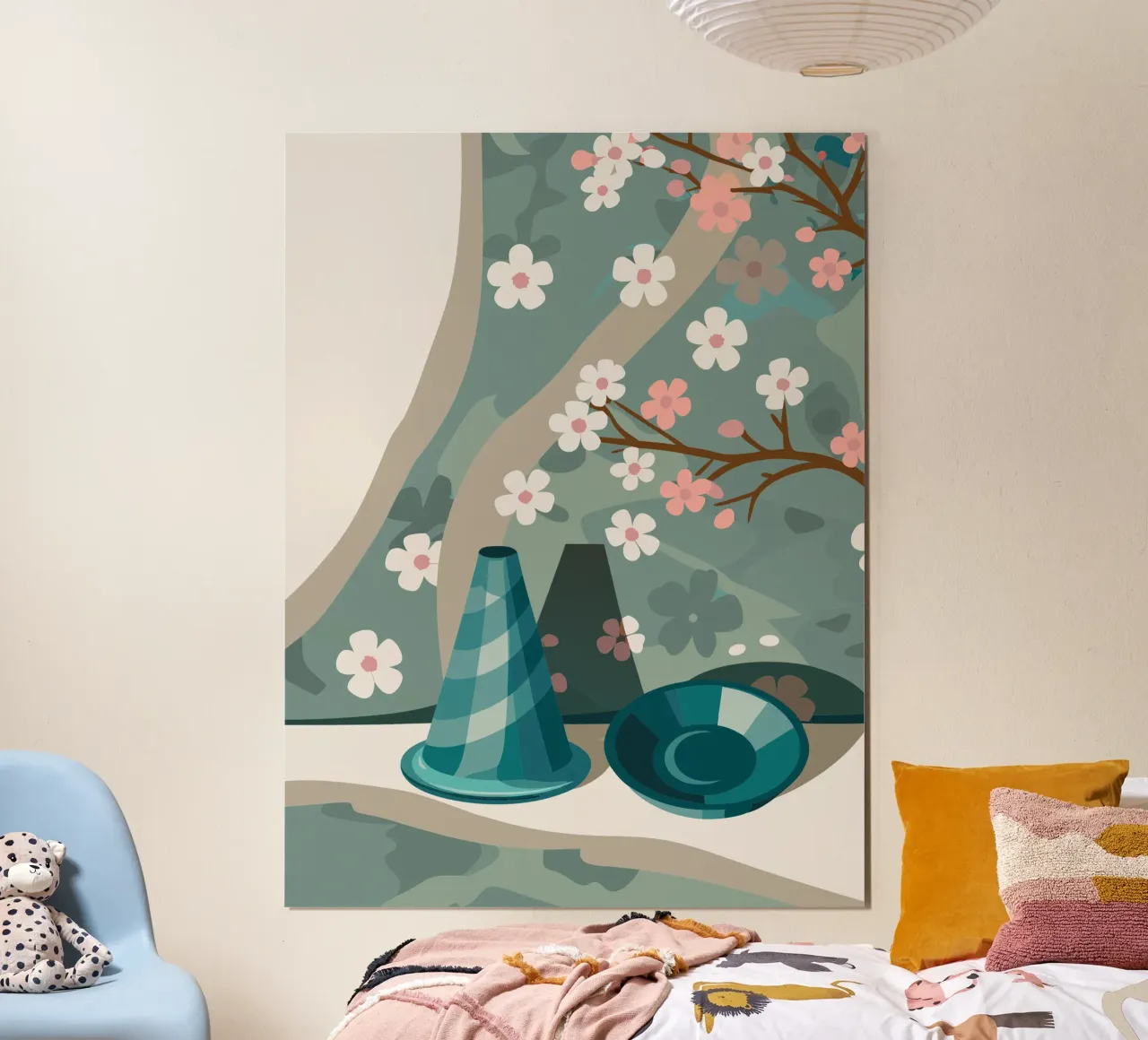 Ramoscello di fiori poster con telaio in alluminio da HAPPY SHOP