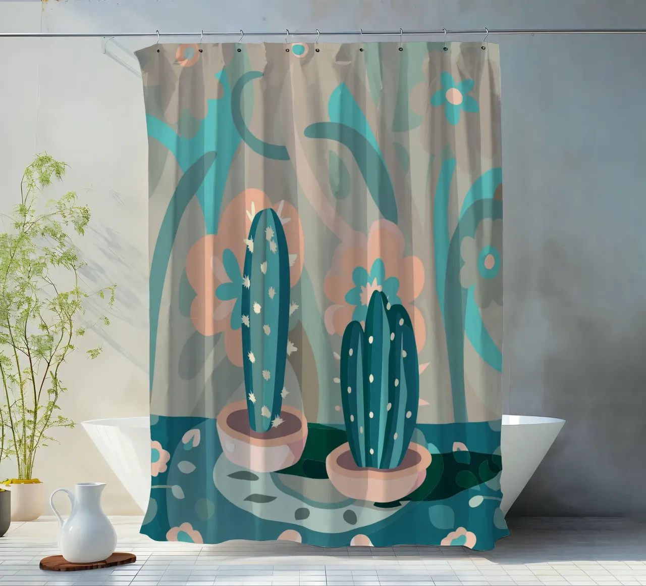 Vaso di cactus tenda da doccia da HAPPY SHOP
