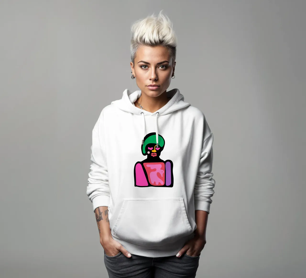 Capelli verdi felpa con cappuccio da Portraits