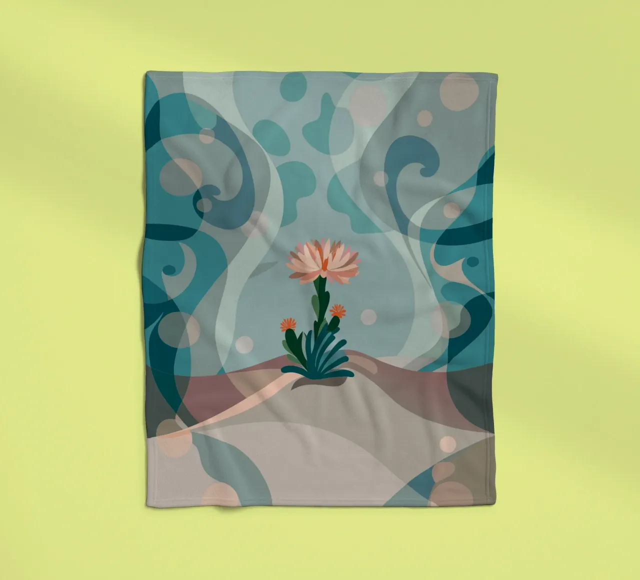 Piante di cactus da fiore coperta in pile da HAPPY SHOP