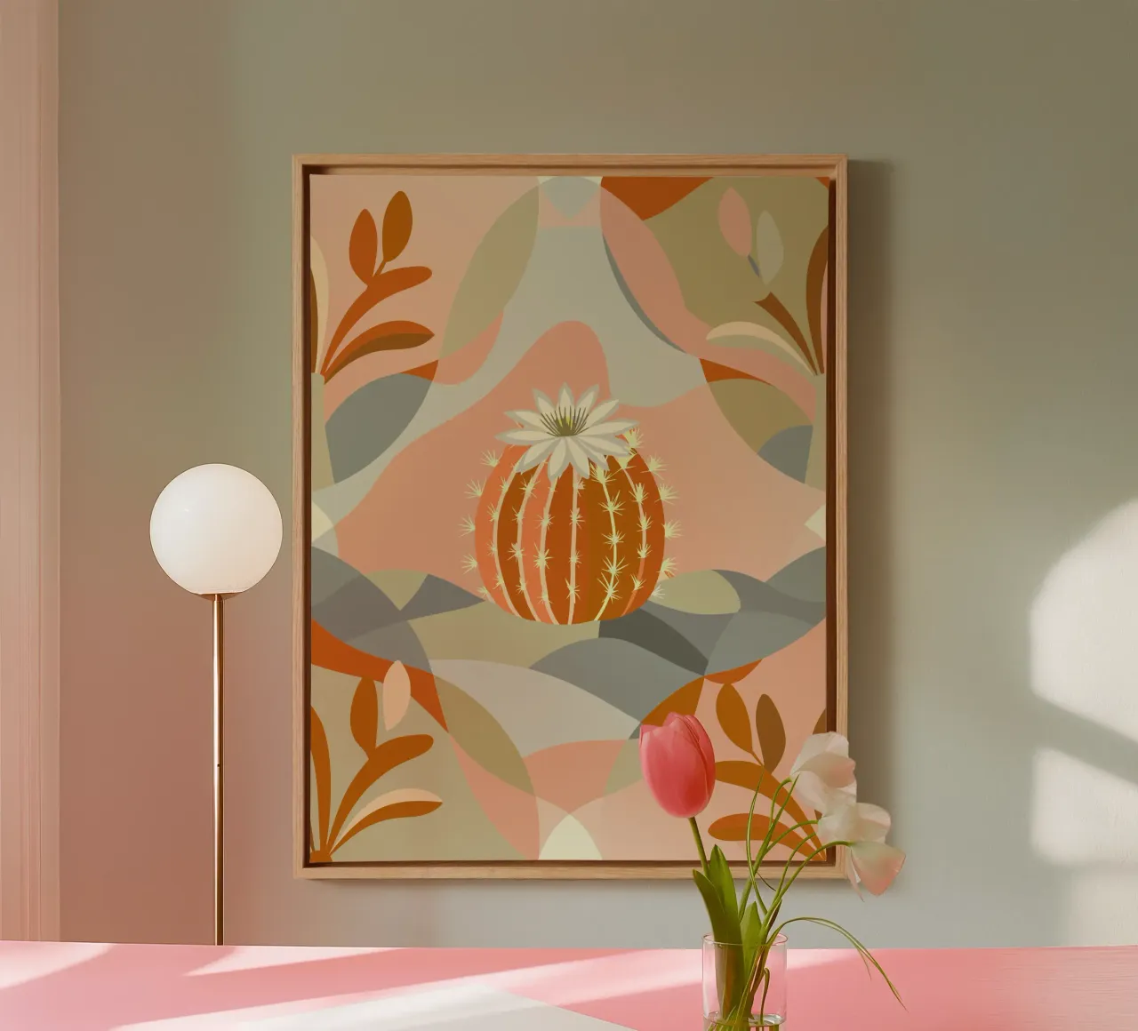 Piante di cactus tela con Cornice a cassetta da HAPPY SHOP