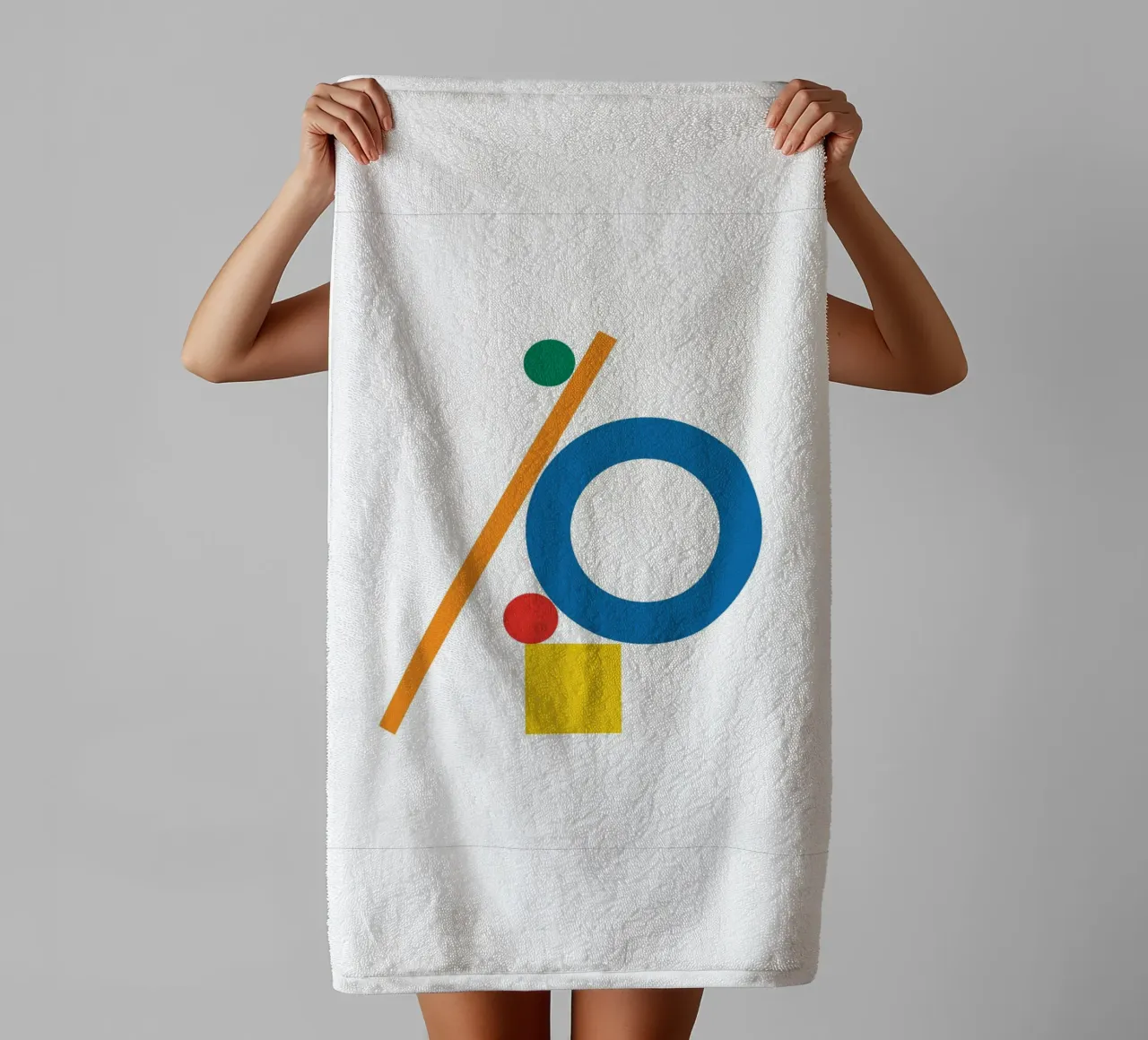 Geometric Bauhaus Balance towel by Family Bauhaus Art