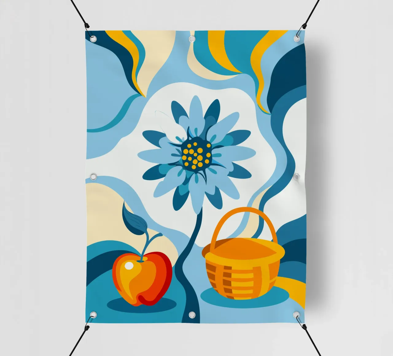 Fiori e mele telo in pvc da HAPPY SHOP