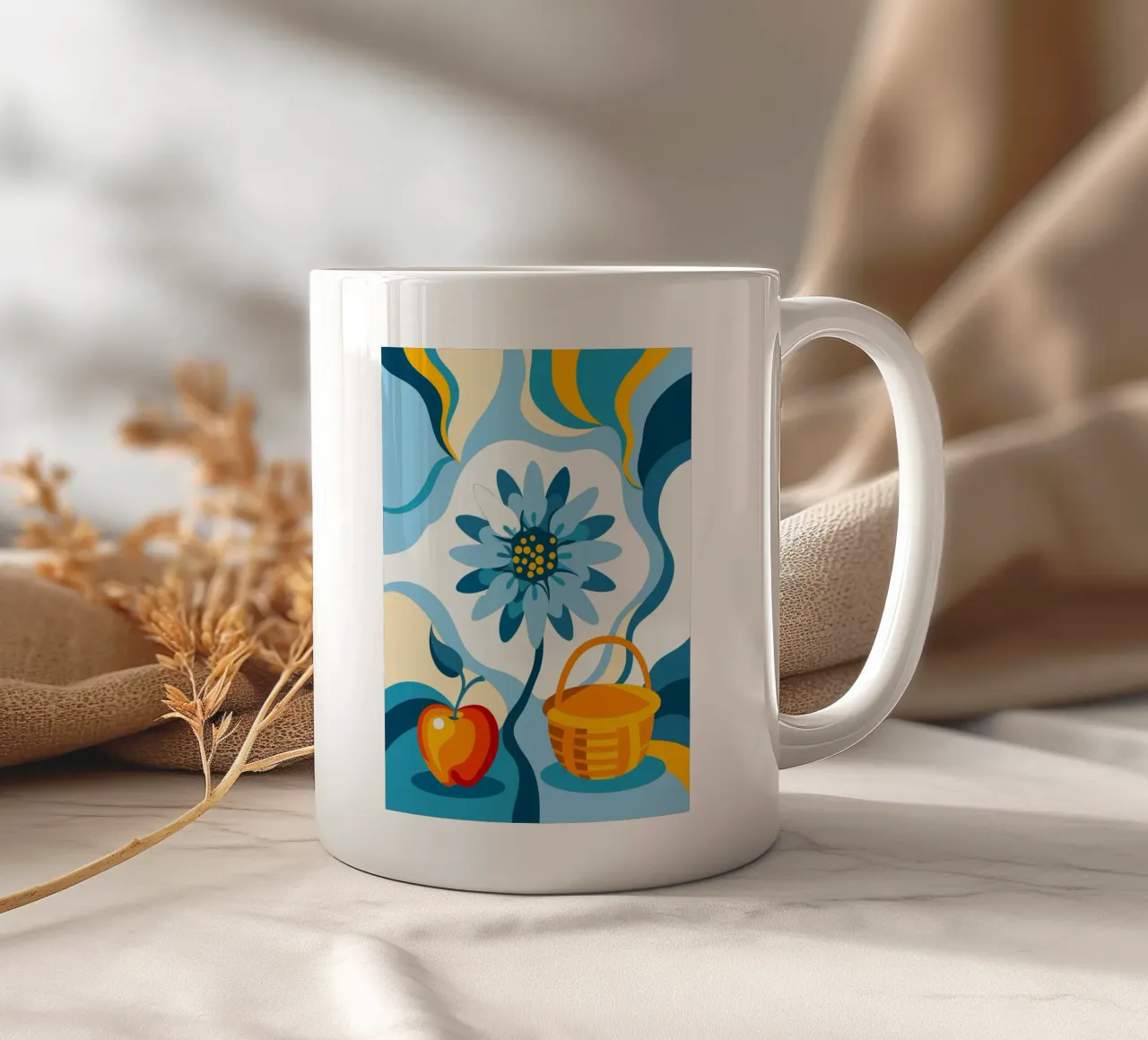 Fiori e mele tazza in ceramica da HAPPY SHOP