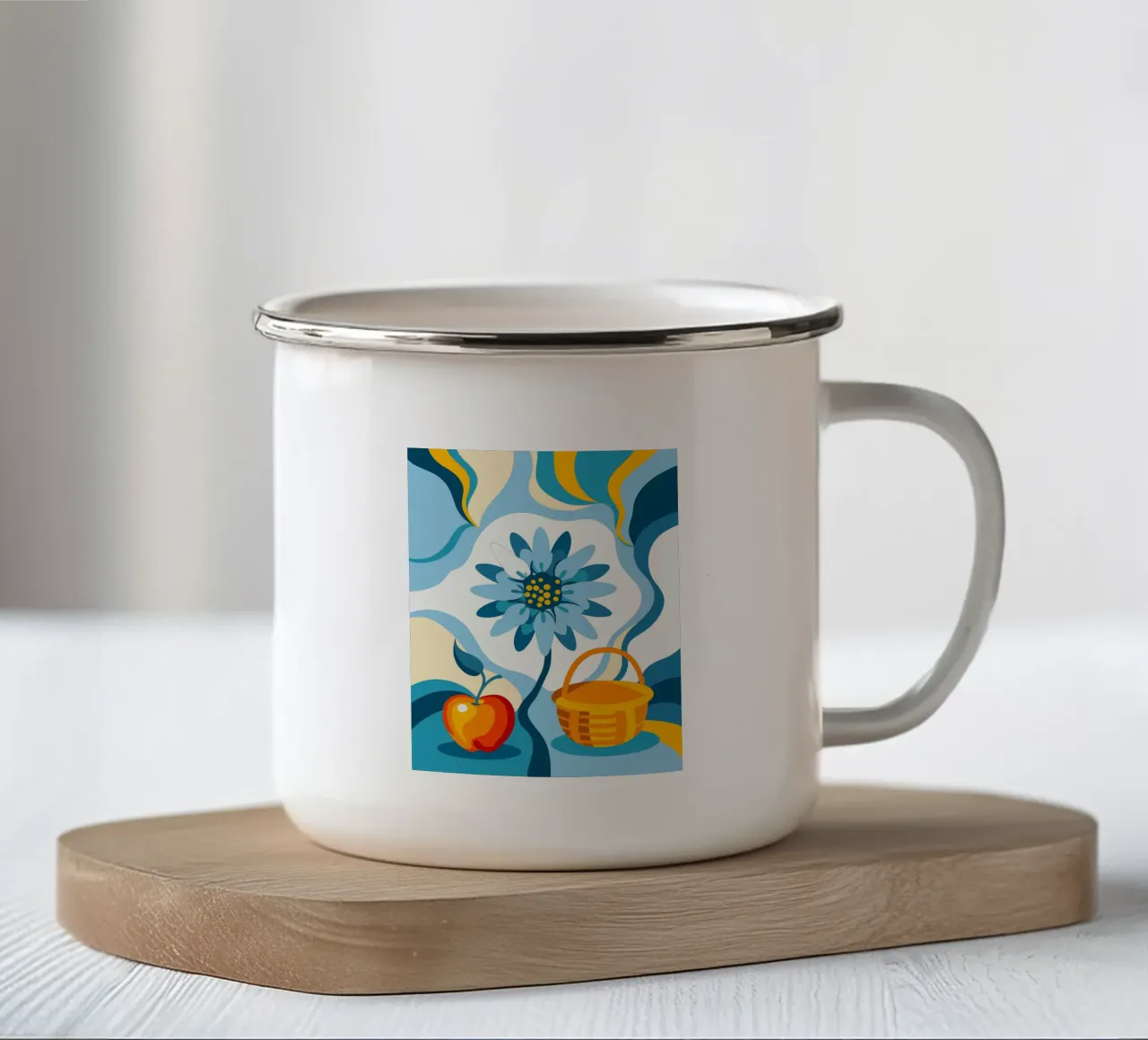 Fiori e mele tazza in smalto da HAPPY SHOP