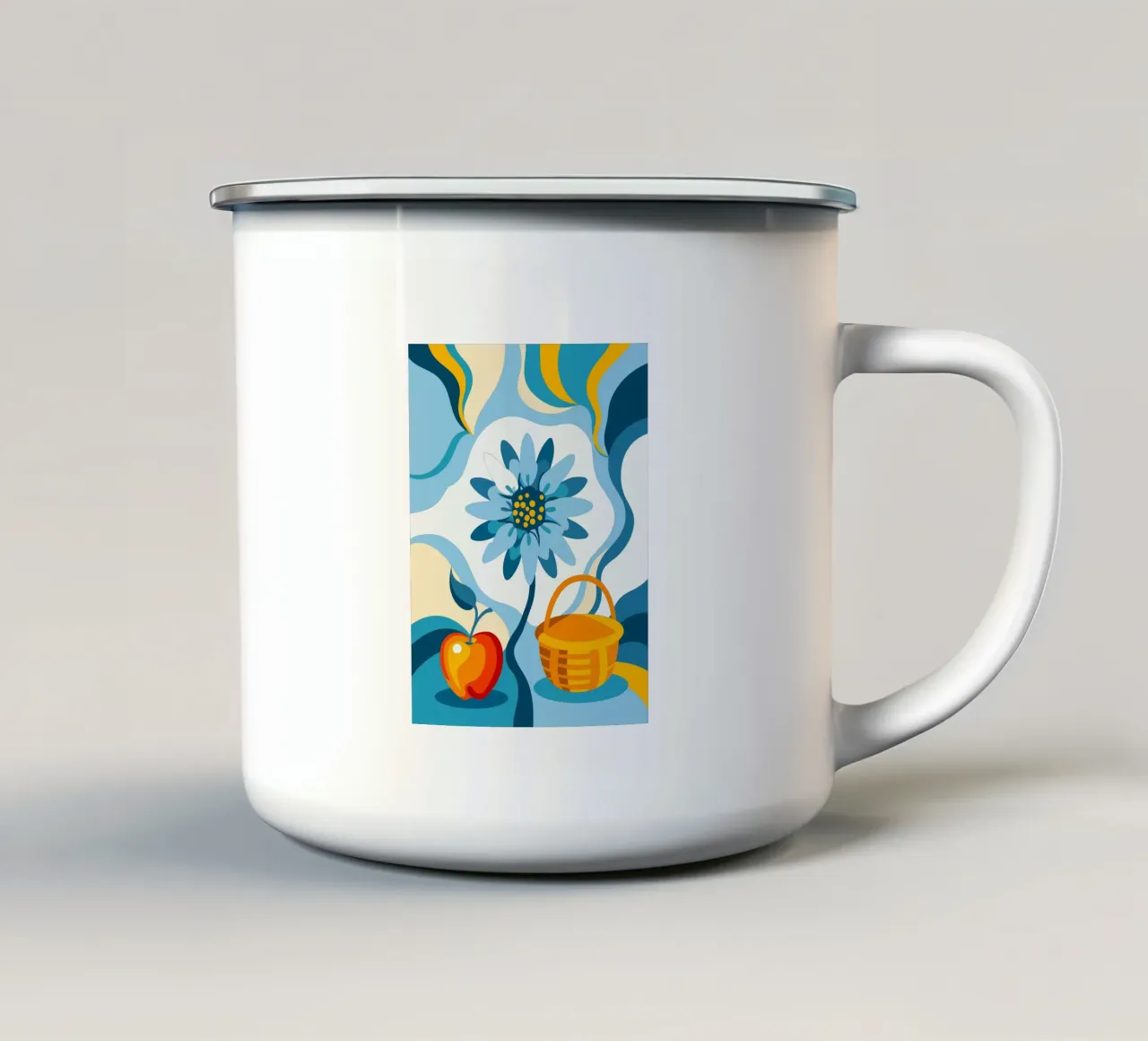 Fiori e mele tazza in smalto da HAPPY SHOP