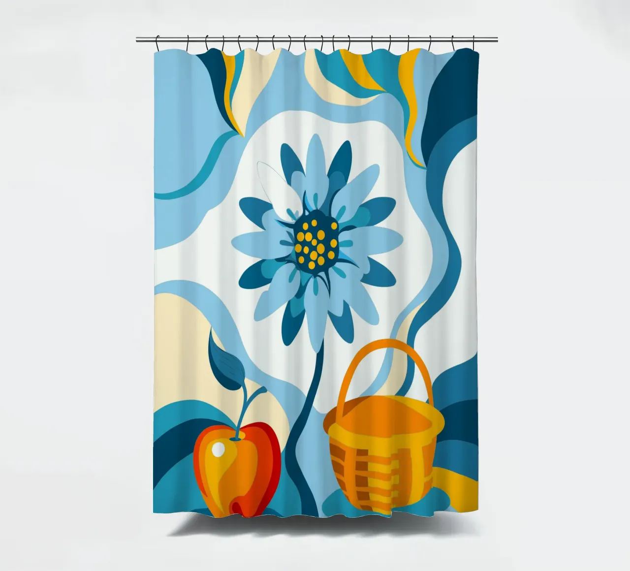 Blumen und Apfel Duschvorhang von HAPPY SHOP
