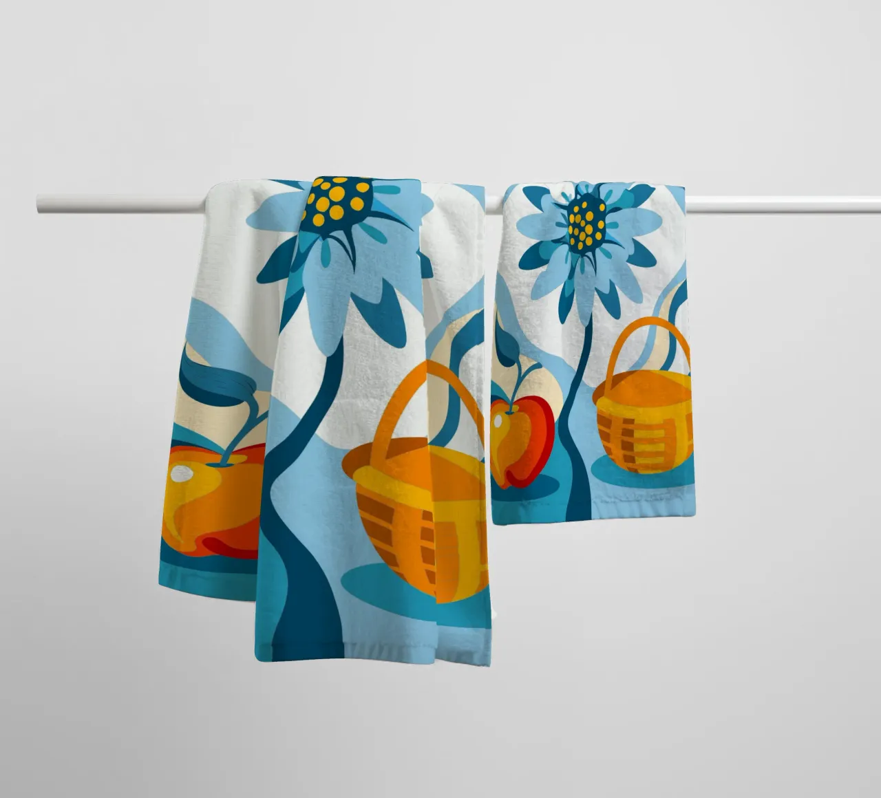 Fiori e mele asciugamano da bagno da HAPPY SHOP
