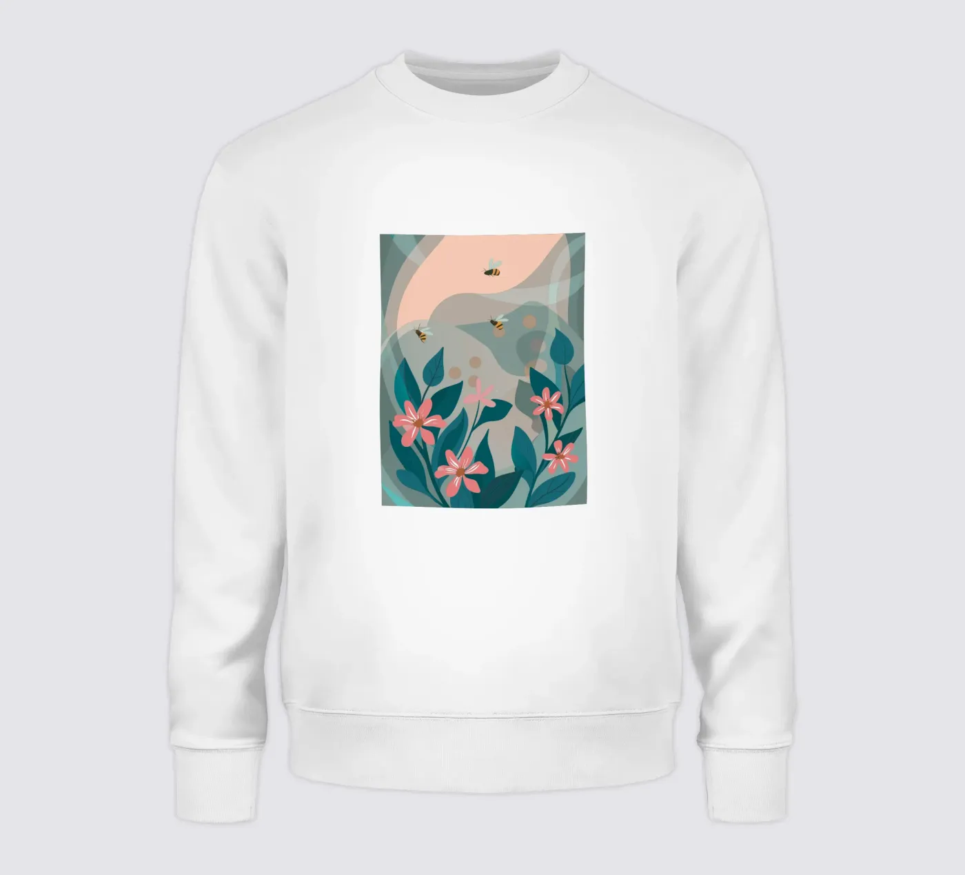 Flowers and Bees Sweatshirt von HAPPY SHOP