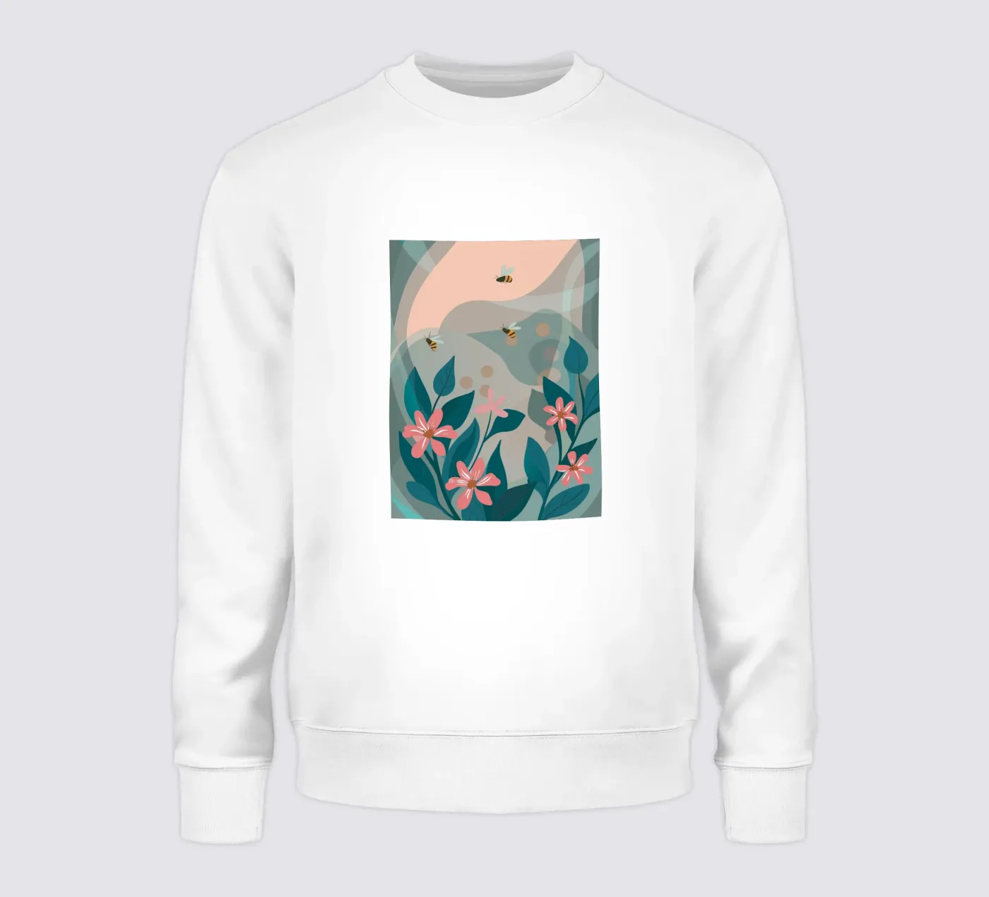 Flowers and Bees Sweatshirt von HAPPY SHOP