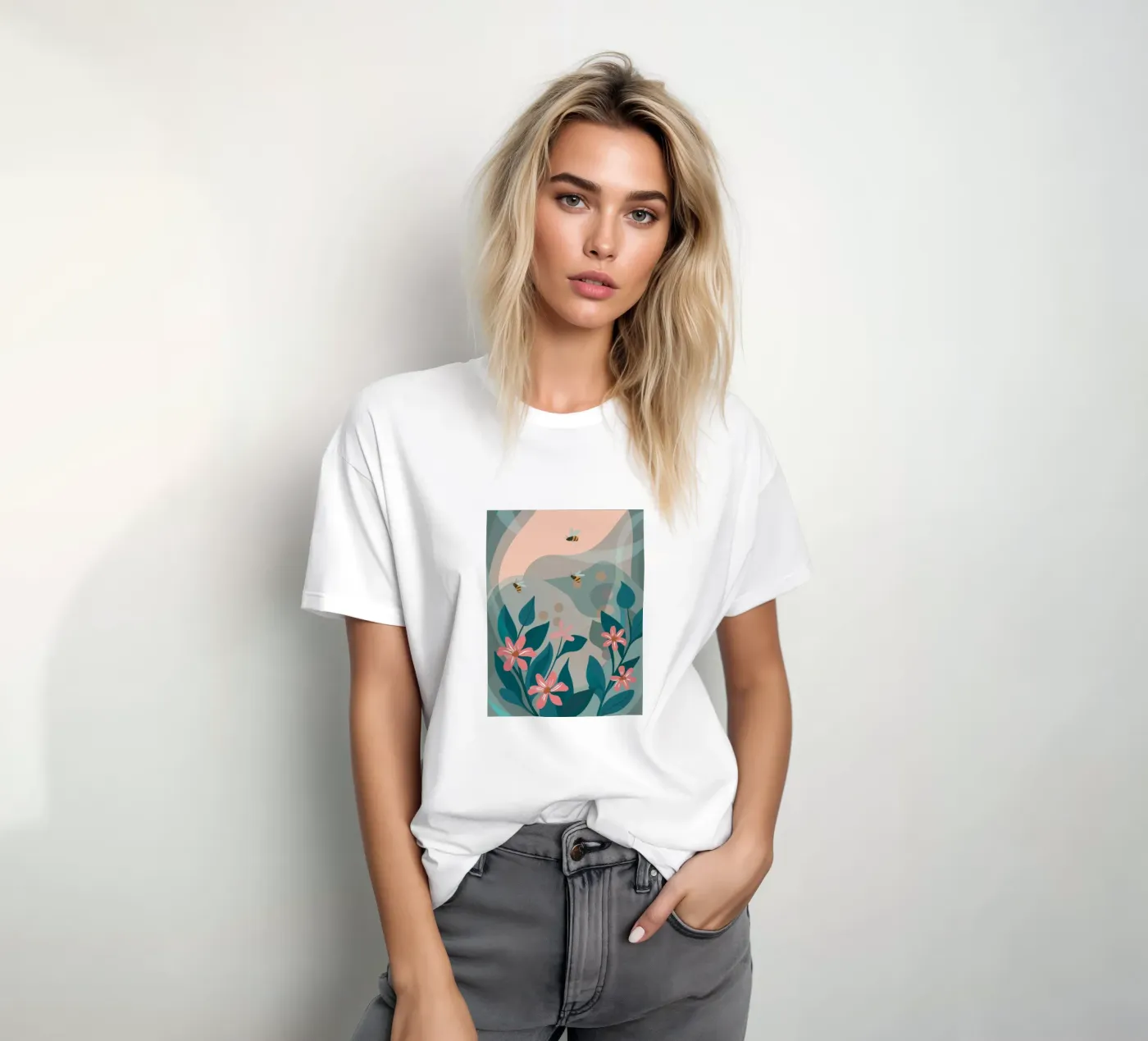 Fiori e api t-shirt da HAPPY SHOP