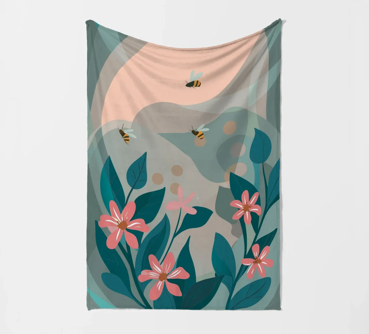 Fiori e api coperta in pile da HAPPY SHOP