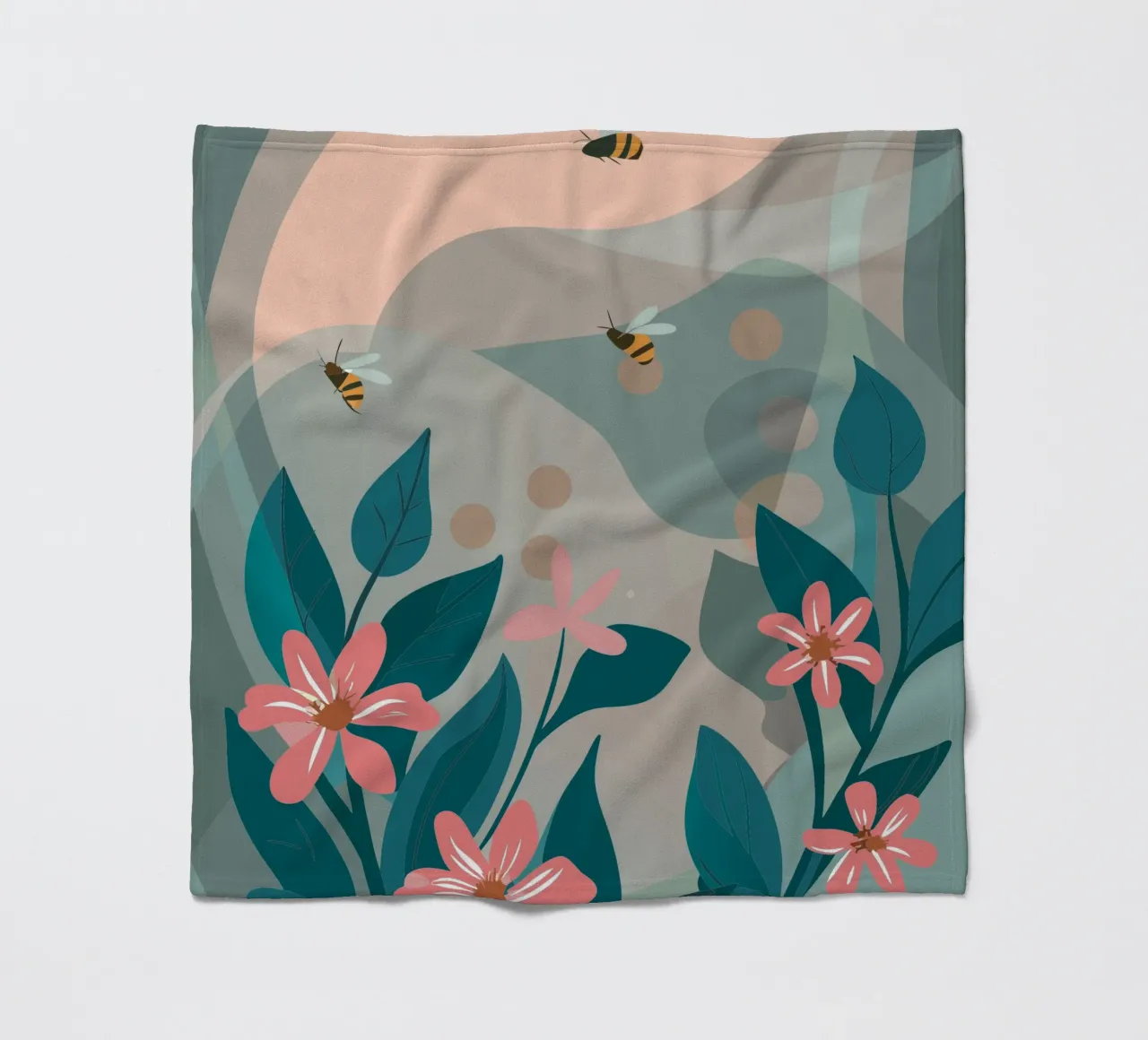 Fiori e api coperta in pile da HAPPY SHOP