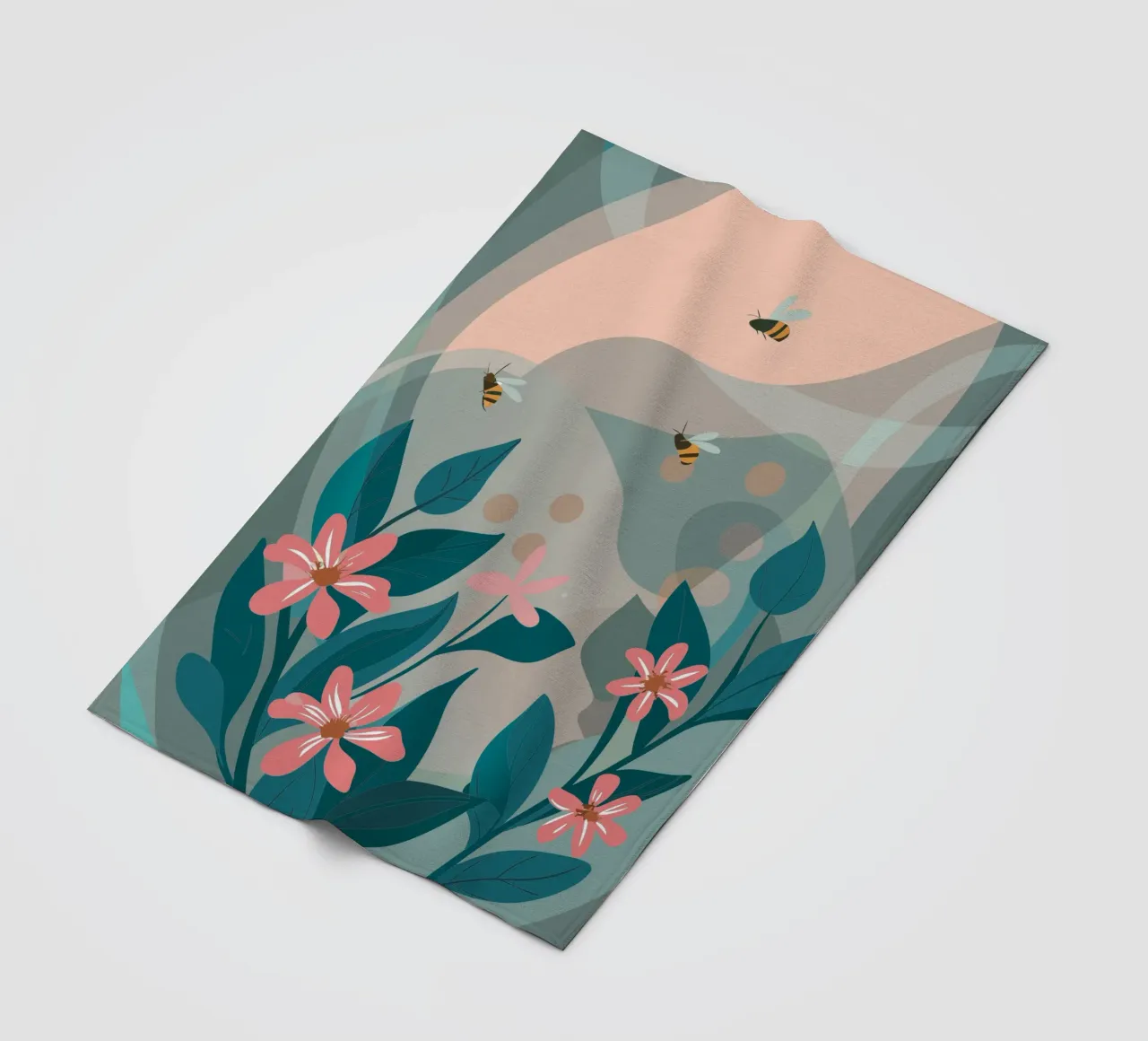Fiori e api coperta in pile da HAPPY SHOP