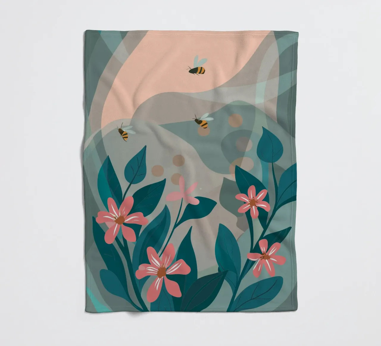 Fiori e api coperta in pile da HAPPY SHOP