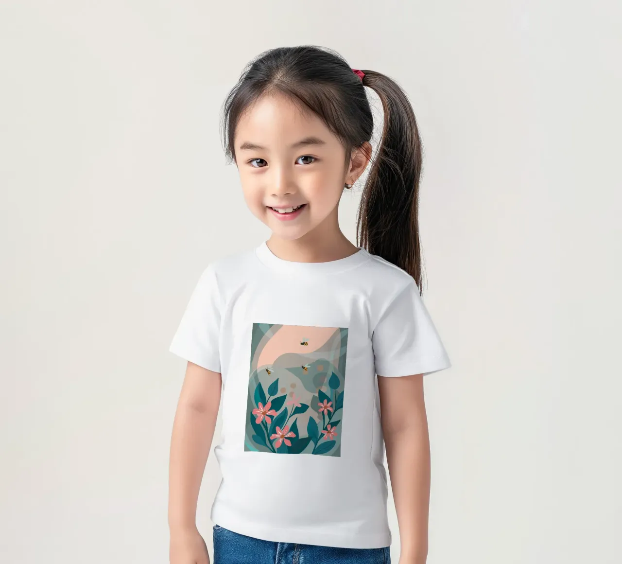 Fiori e api t-shirt bambini da HAPPY SHOP