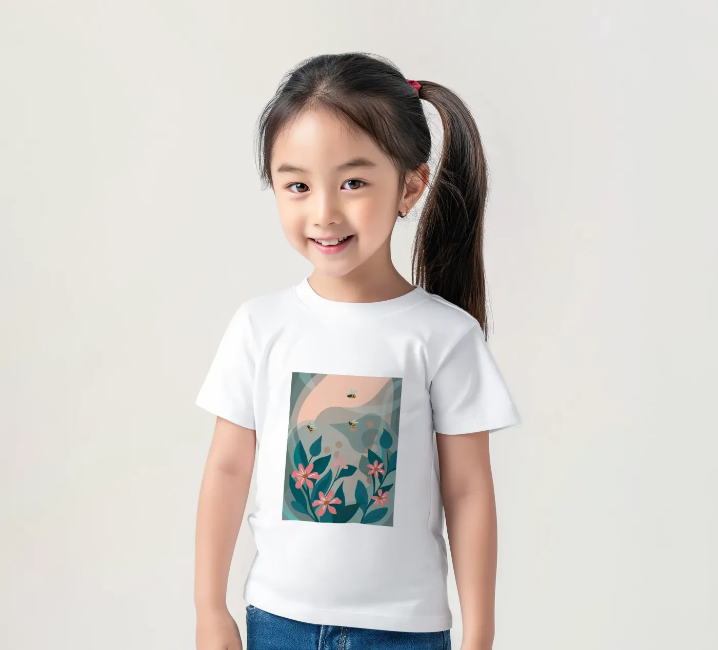 Blumen und Bienen Kinder T-Shirt von HAPPY SHOP