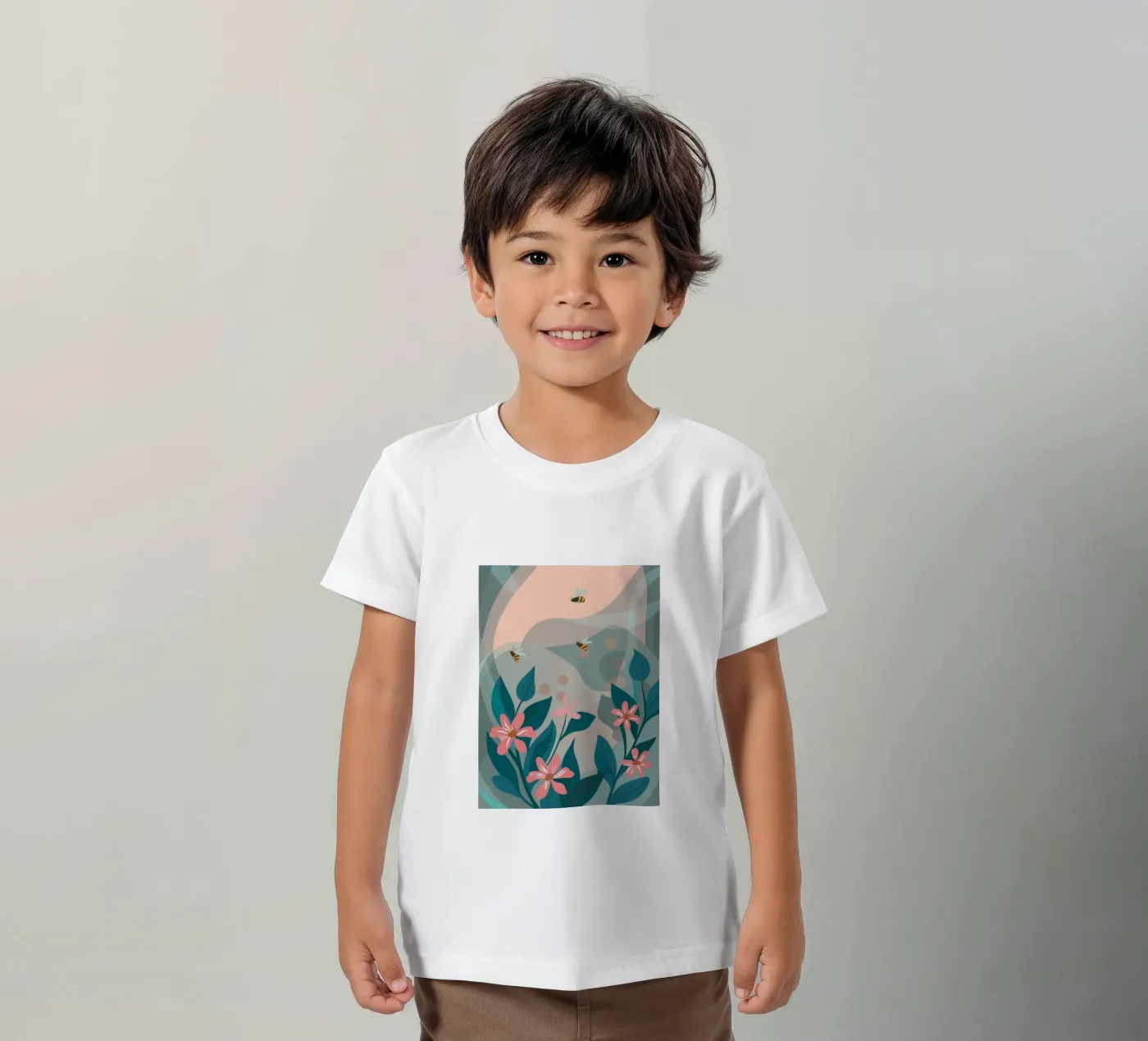 Blumen und Bienen Kinder T-Shirt von HAPPY SHOP