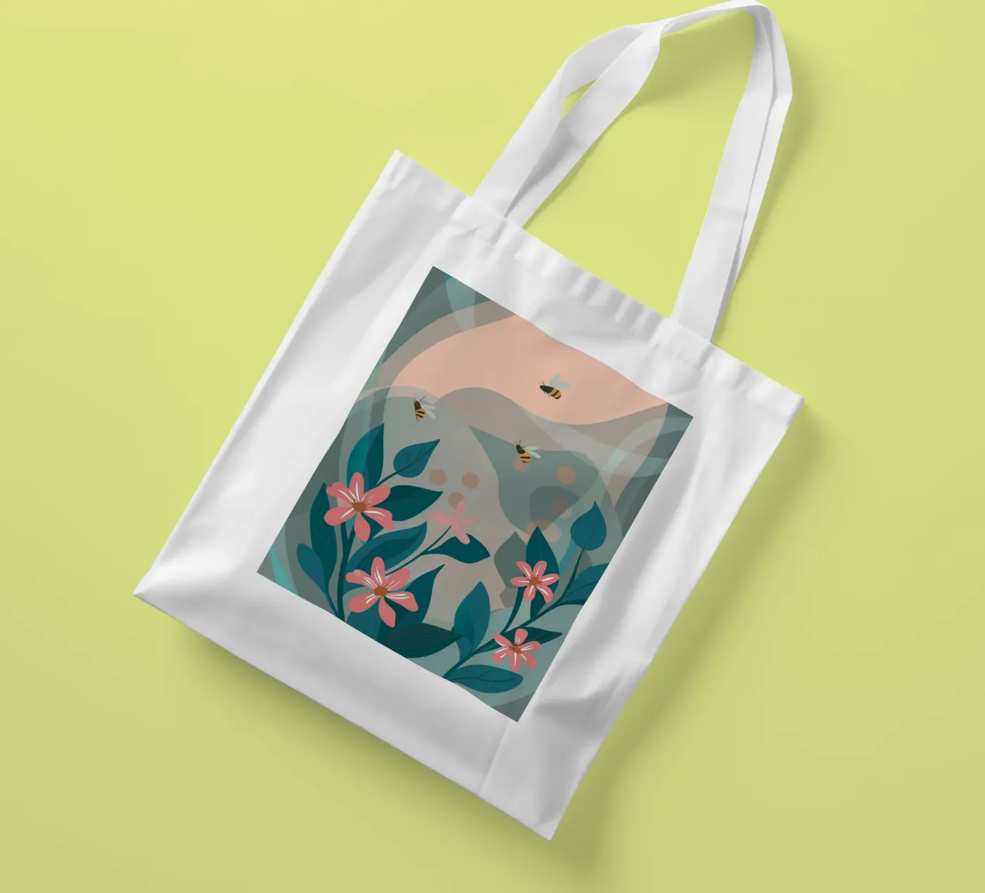 Fiori e api borsa in juta da HAPPY SHOP