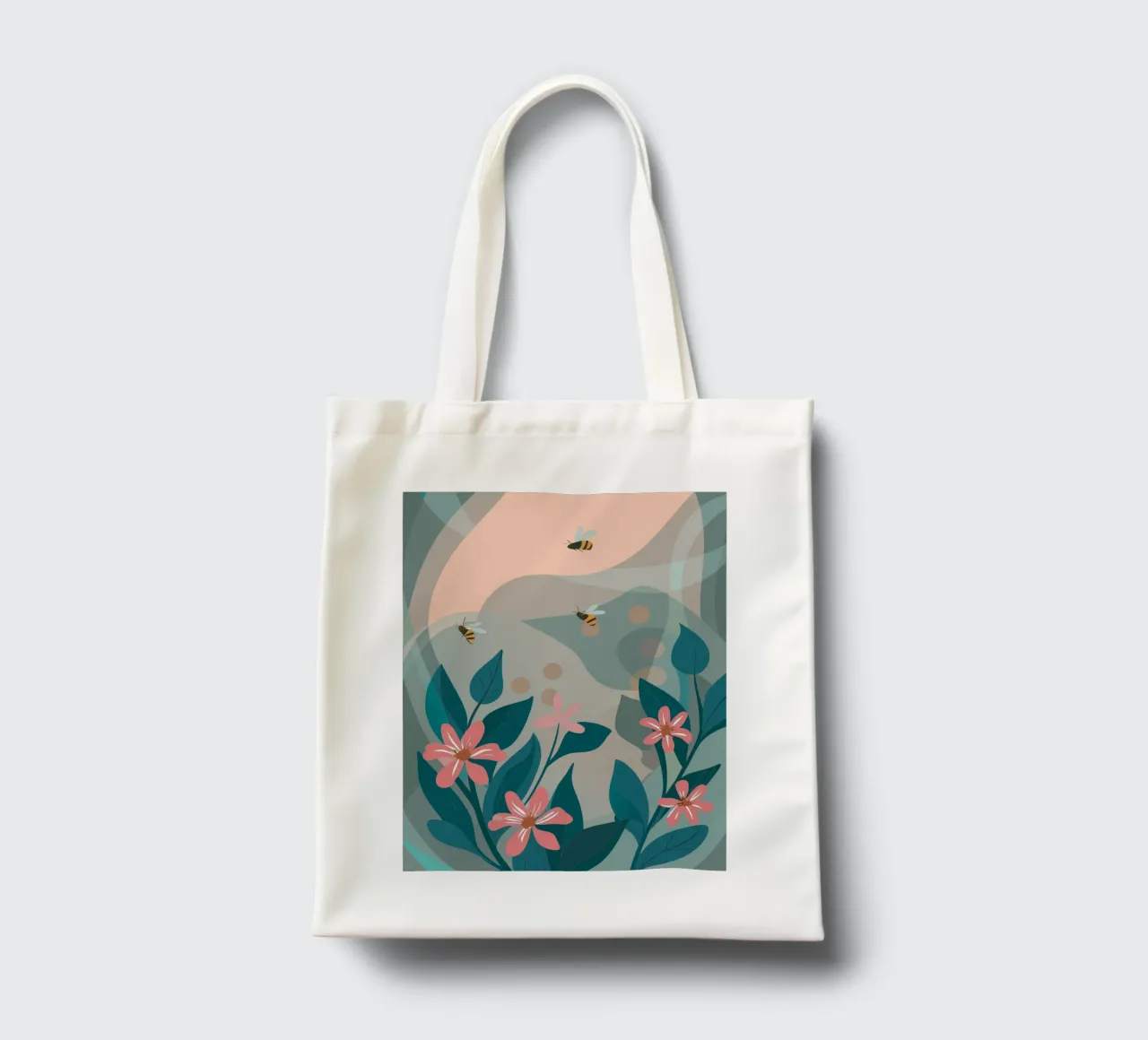 Fiori e api borsa in juta da HAPPY SHOP