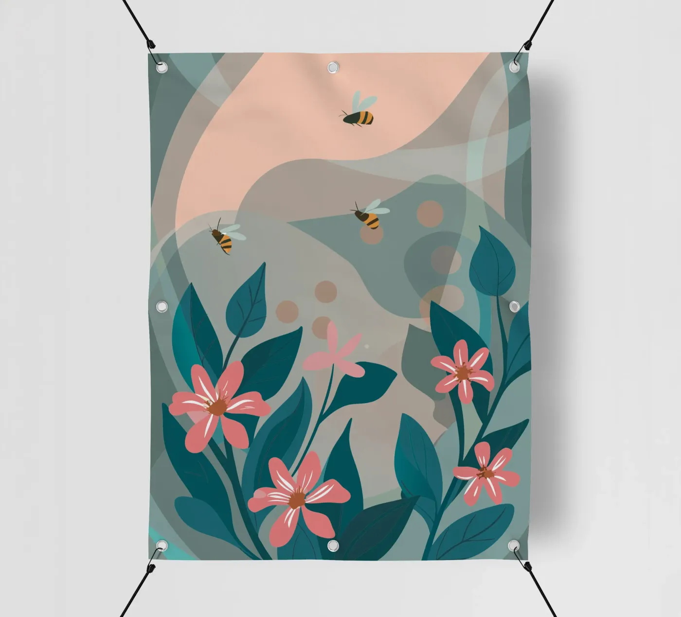 Fiori e api telo in pvc da HAPPY SHOP