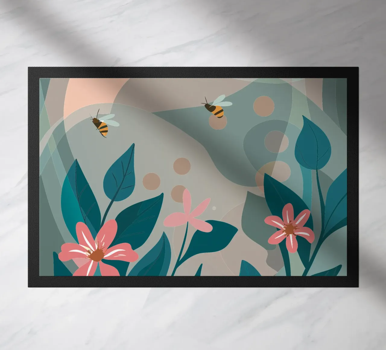 Flowers and Bees doormat by HAPPY SHOP