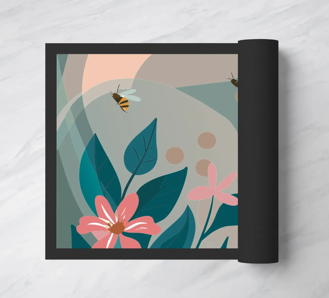 Flowers and Bees doormat by HAPPY SHOP