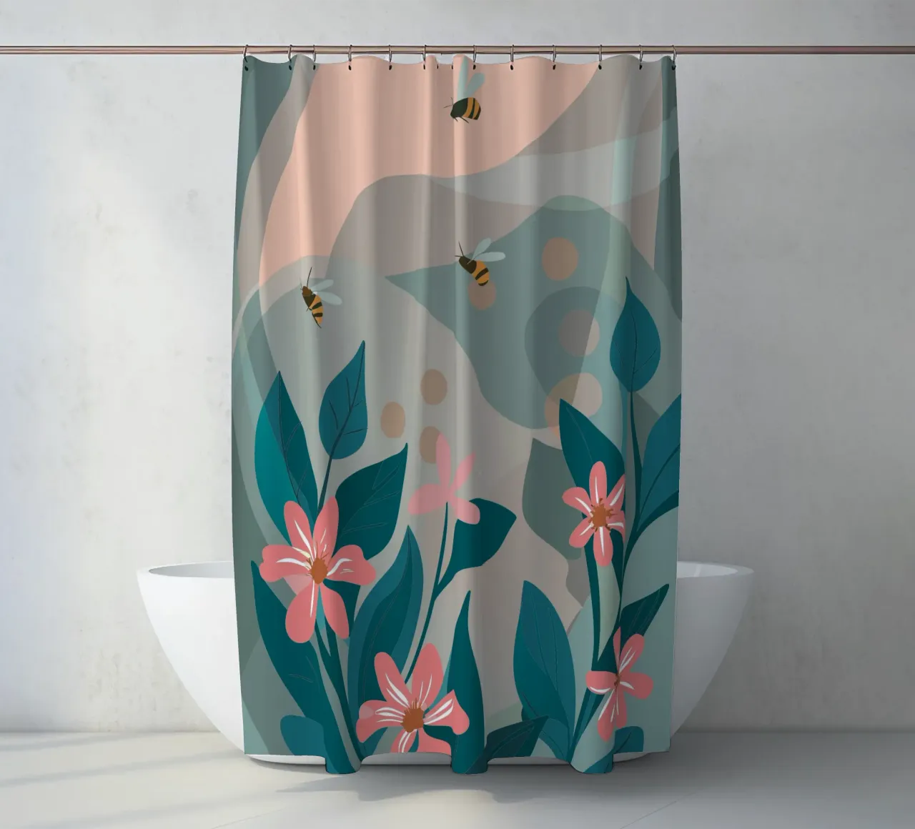 Fiori e api tenda da doccia da HAPPY SHOP