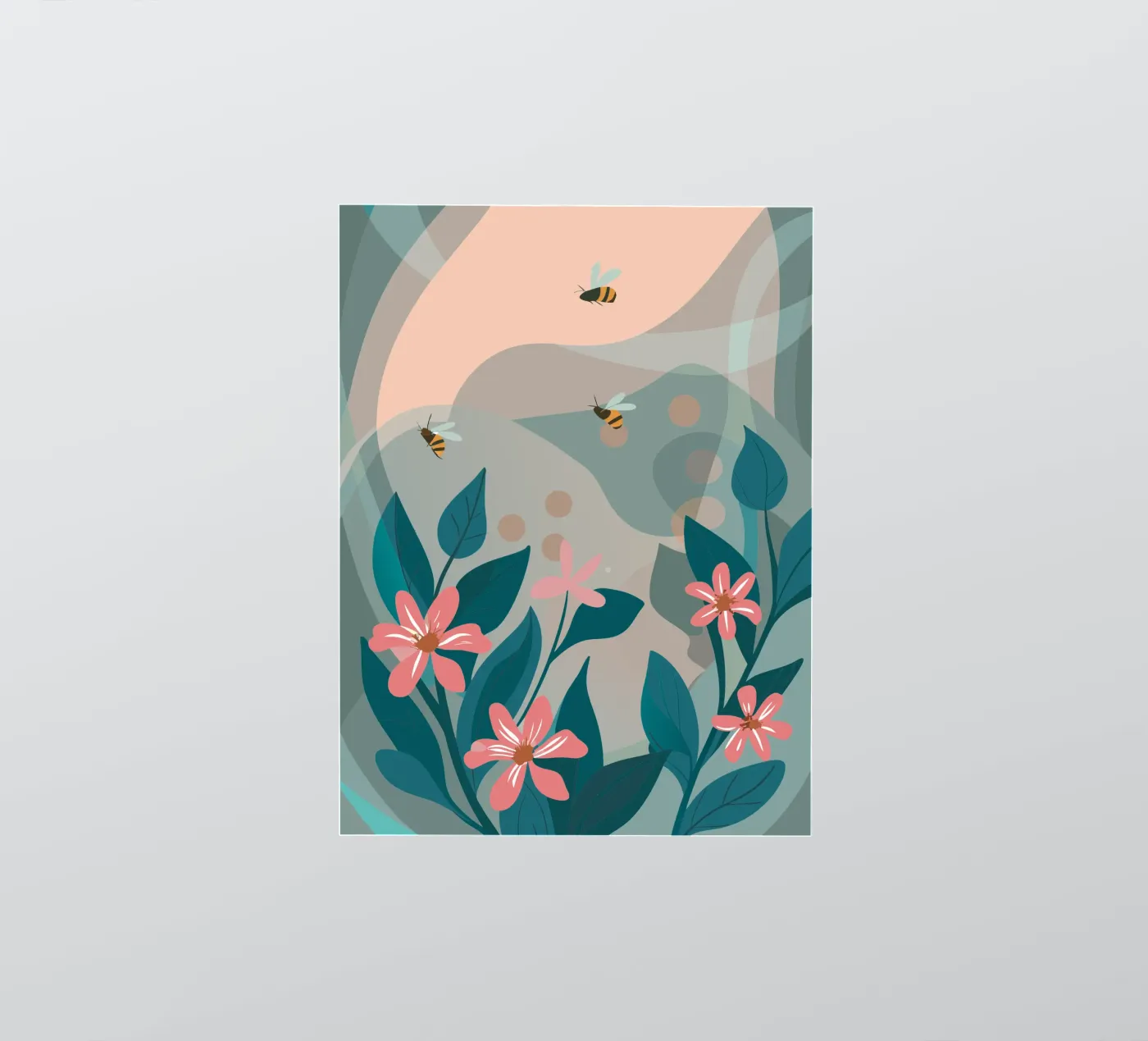 Fiori e api adesivo da HAPPY SHOP