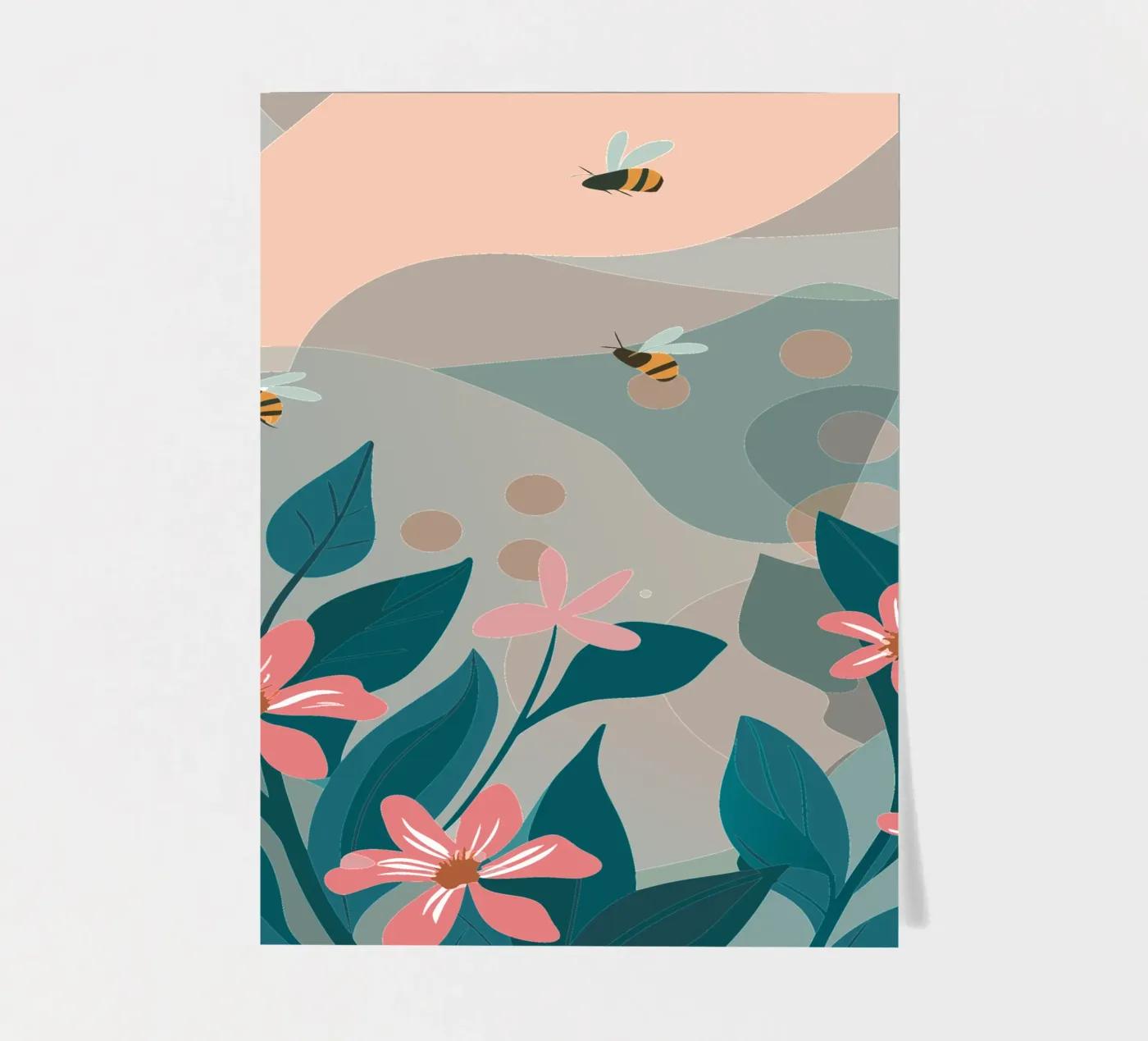 Fiori e api foglio adesivo da HAPPY SHOP