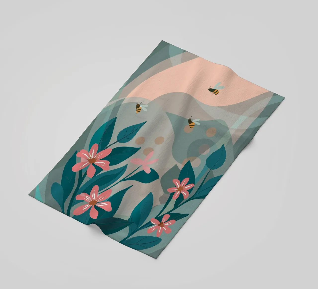 Fiori e api telo mare da HAPPY SHOP