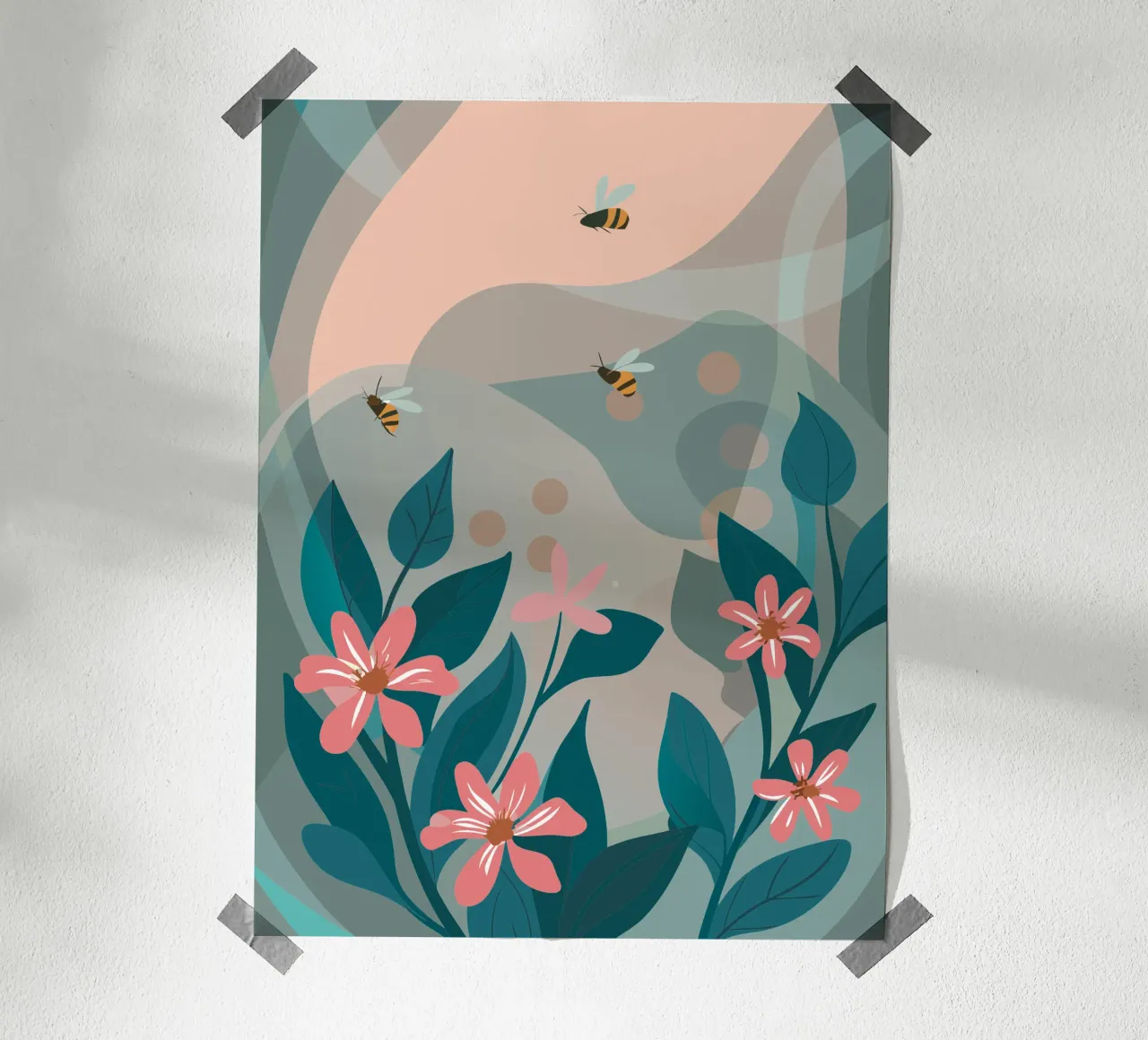 Fiori e api poster da HAPPY SHOP