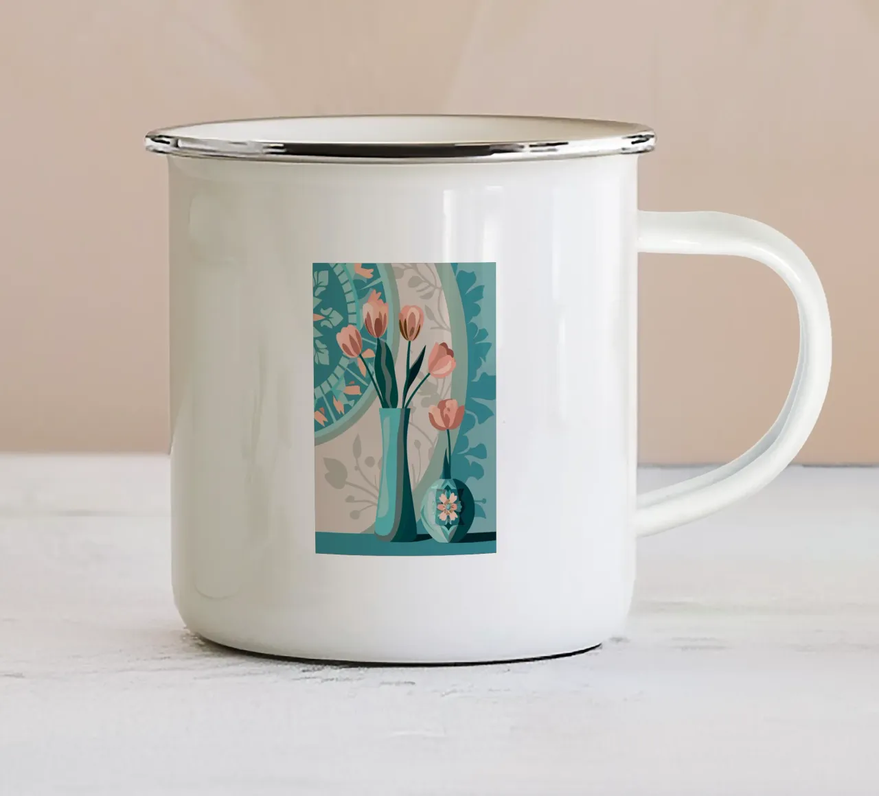 Vaso di fiori tazza in smalto da HAPPY SHOP