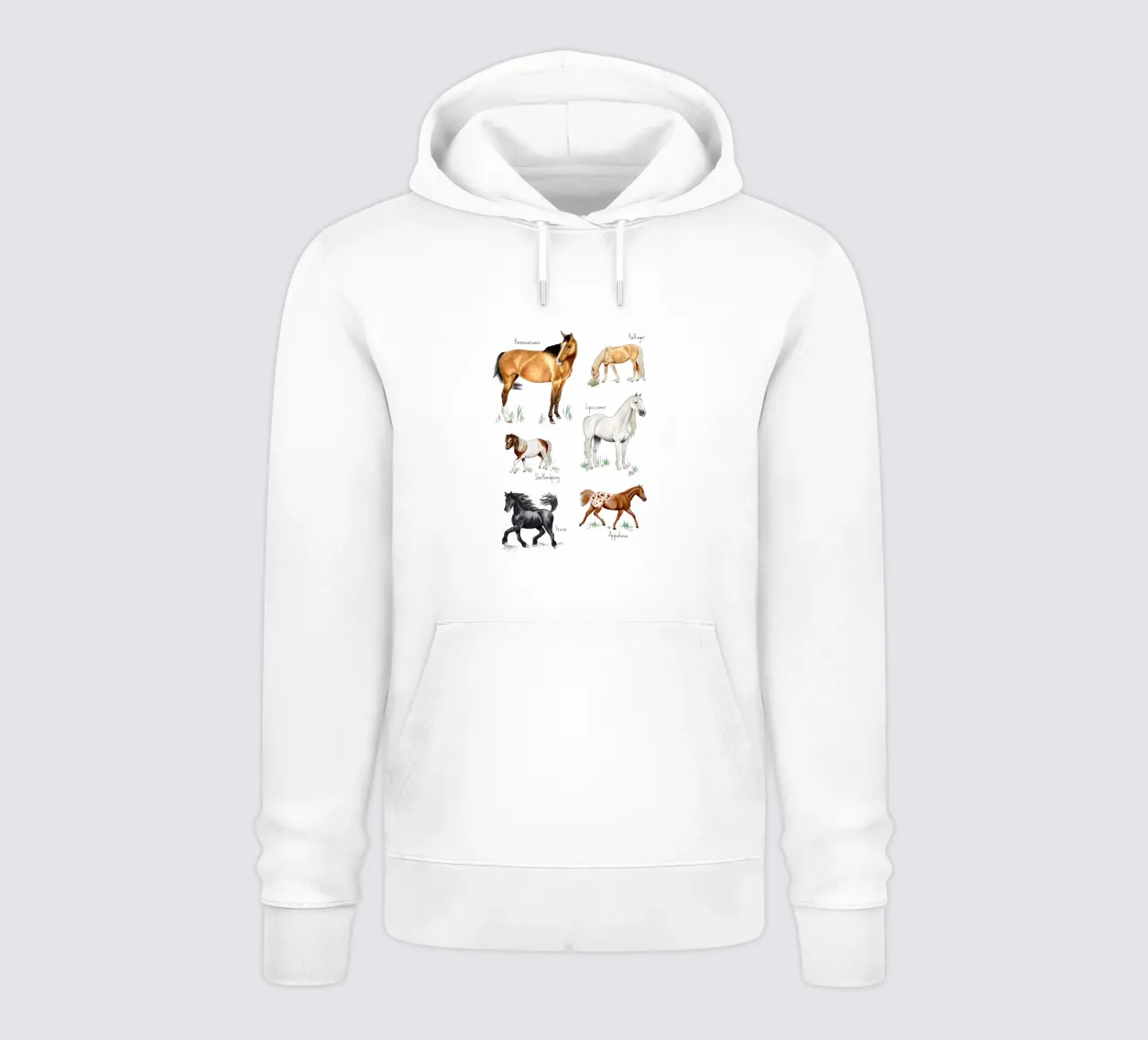 Cavalli e pony n. 01 felpa con cappuccio da Moonlit Illustrations